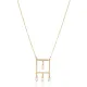 Plain Square Pearl Design Charm Necklace Plain Square Pearl Design Charm Necklace