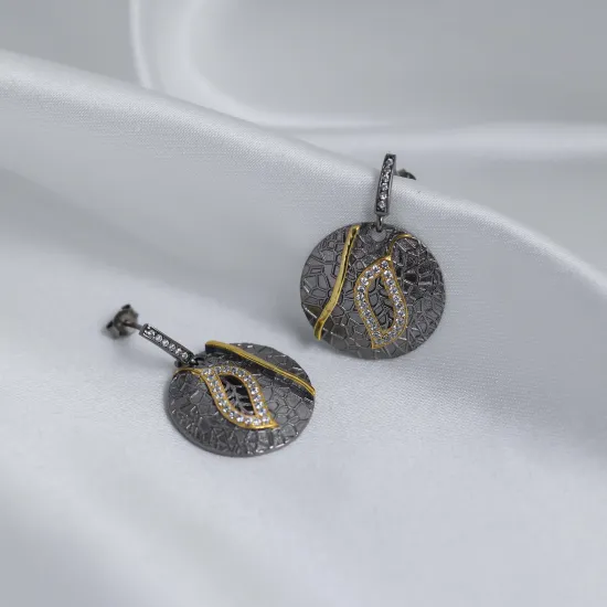 Filigree Leaf Turkish 925 Silver CZ Earrings Filigree Leaf Turkish 925 Silver CZ Earrings
