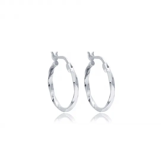 Minimalist Wave Design 20 mm Silver Hoop Earrings Minimalist Wave Design 20 mm Silver Hoop Earrings