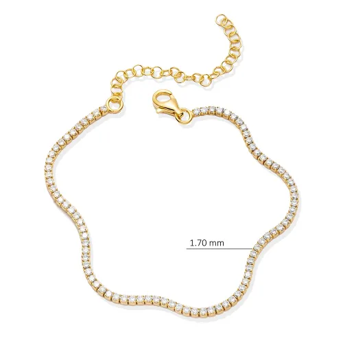 Square Zircon 1.70 mm Tennis Bracelet Silver Jewelry Square Zircon 1.70 mm Tennis Bracelet Silver Jewelry