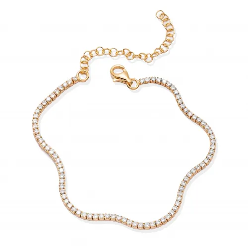 Square Zircon 1.70 mm Tennis Bracelet Silver Jewelry