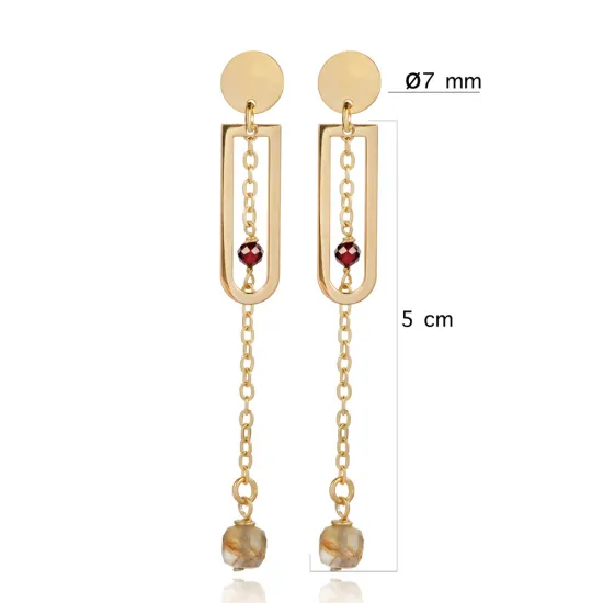 Plain Geometric Design Citrine Stone Earring Plain Geometric Design Citrine Stone Earring