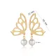 Plain Butterfly Round Pearl Stud Earrings Plain Butterfly Round Pearl Stud Earrings
