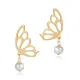 Plain Butterfly Round Pearl Stud Earrings Plain Butterfly Round Pearl Stud Earrings