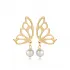 Plain Butterfly Round Pearl Stud Earrings