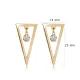 Plain Triangle Round CZ Stone Stud Earrings Plain Triangle Round CZ Stone Stud Earrings