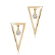 Plain Triangle Round CZ Stone Stud Earrings Plain Triangle Round CZ Stone Stud Earrings
