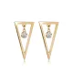 Plain Triangle Round CZ Stone Stud Earrings Plain Triangle Round CZ Stone Stud Earrings