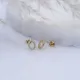 Oval Design CZ Stone Silver Stud Earrings Oval Design CZ Stone Silver Stud Earrings