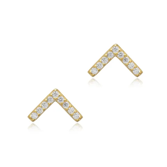 Minimalist V Design CZ 925 Stud Earrings Minimalist V Design CZ 925 Stud Earrings