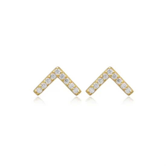 Minimalist V Design CZ 925 Stud Earrings Minimalist V Design CZ 925 Stud Earrings