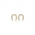 Horseshoe Design Cz Silver Stud Earrings