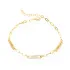 Three Plain Tag Charm 925 Sterling Silver Charm Bracelet