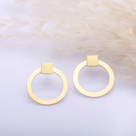 Round Silver Square 925 Stud Earrings Round Silver Square 925 Stud Earrings