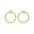 Round Silver Square 925 Stud Earrings
