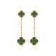Malachite Clover 925 Silver Stud Earrings Malachite Clover 925 Silver Stud Earrings