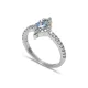 CZ Aquamarine 925 Silver Cluster Ring CZ Aquamarine 925 Silver Cluster Ring