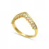 Elegant CZ Stone 925 Silver V Ring
