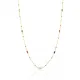 Colorful Baguette Beaded 925 Charm Necklace | 925 Sterling Silver Wholesale | Sade Silver Colorful Baguette Beaded 925 Charm Necklace - Sade 925 Silver Jewelry