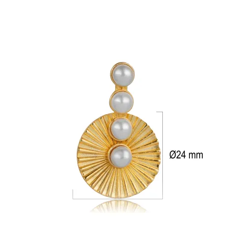 Golden Sunburst Pearl Vintage Pendant Charm Golden Sunburst Pearl Vintage Pendant Charm
