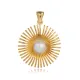 Sun Design Pearl Round Vintage Pendant Charm | 925 Sterling Silver Wholesale | Sade Silver Sun Design Pearl Round Vintage Pendant Charm - Sade 925 Silver Jewelry