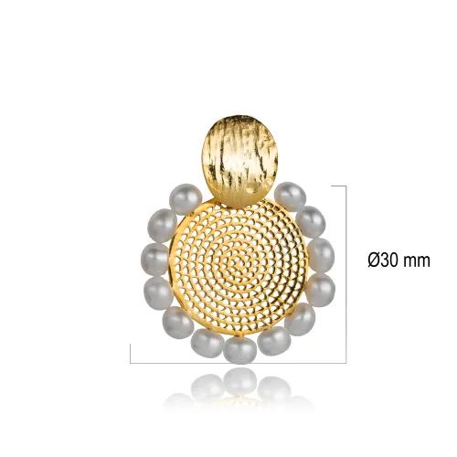 Pearl Circle Round Vintage Pendant Charm Pearl Circle Round Vintage Pendant Charm