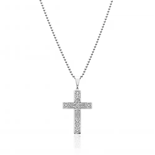 Gold Filigree Cross 925 Silver Necklace