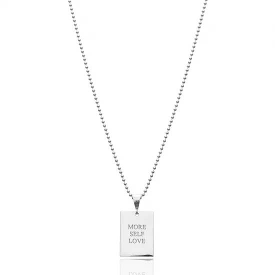 Inspirational Silver Tag Necklace | 925 Sterling Silver Wholesale | Sade Silver Inspirational Silver Tag Necklace - Sade 925 Silver Jewelry