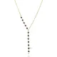Black Stone 925 Silver Y Necklace | 925 Sterling Silver Wholesale | Sade Silver Black Stone 925 Silver Y Necklace - Sade 925 Silver Jewelry
