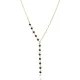 Black Stone 925 Silver Y Necklace | 925 Sterling Silver Wholesale | Sade Silver Black Stone 925 Silver Y Necklace - Sade 925 Silver Jewelry
