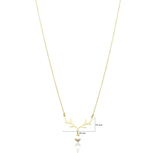 925 Silver Deer Antler Pearl Necklace 925 Silver Deer Antler Pearl Necklace
