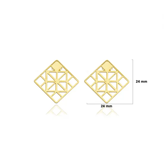 Wholesale Silver Geometric Stud Earrings | 925 Sterling Silver Wholesale | Sade Silver Wholesale Silver Geometric Stud Earrings - Sade 925 Silver Jewelry