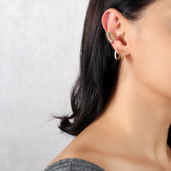 Plain Multiple Silver Cartilage Earrings | 925 Sterling Silver Wholesale | Sade Silver Plain Multiple Silver Cartilage Earrings - Sade 925 Silver Jewelry