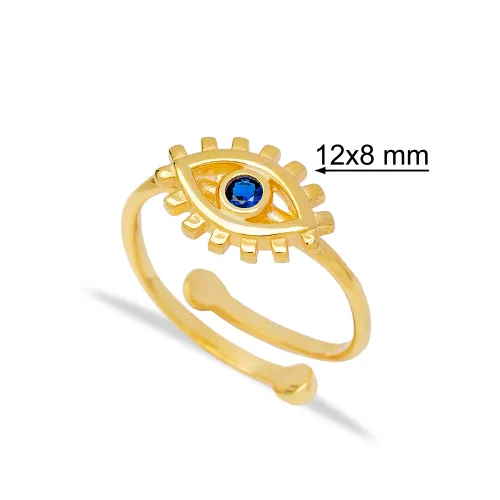 Trendy Dainty Sapphire Stone Evil Eye Shape Wholesale Turkish 925 Silver Sterling Adjustable Ring Trendy Dainty Sapphire Stone Evil Eye Shape Wholesale Turkish 925 Silver Sterling Adjustable Ring
