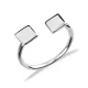 Square Design Plain Silver Adjustable Ring | 925 Sterling Silver Wholesale | Sade Silver Square Design Plain Silver Adjustable Ring - Sade 925 Silver Jewelry