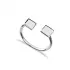 Square Design Plain Silver Adjustable Ring