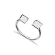 Square Design Plain Silver Adjustable Ring | 925 Sterling Silver Wholesale | Sade Silver Square Design Plain Silver Adjustable Ring - Sade 925 Silver Jewelry