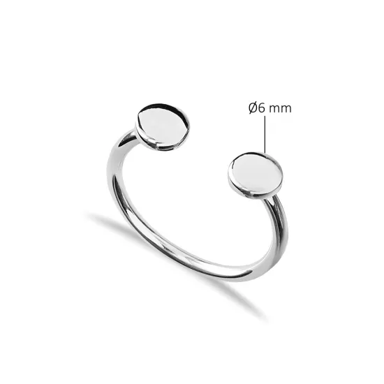 Round Shape Silver Adjustable Ring | 925 Sterling Silver Wholesale | Sade Silver Round Shape Silver Adjustable Ring - Sade 925 Silver Jewelry