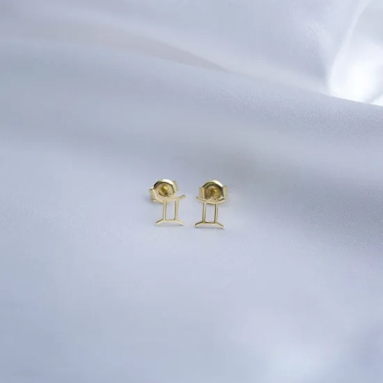 Gemini Horoscope 925 Silver Stud Earrings | 925 Sterling Silver Wholesale | Sade Silver Gemini Horoscope 925 Silver Stud Earrings - Sade 925 Silver Jewelry