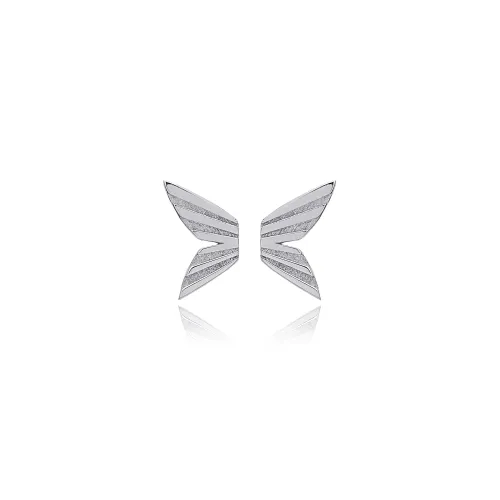 Plain Wings 925 Silver Stud Earrings