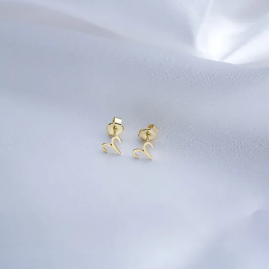 Aries Zodiac 925 Silver Stud Earrings | 925 Sterling Silver Wholesale | Sade Silver Aries Zodiac 925 Silver Stud Earrings - Sade 925 Silver Jewelry