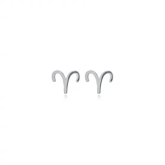 Aries Zodiac 925 Silver Stud Earrings | 925 Sterling Silver Wholesale | Sade Silver Aries Zodiac 925 Silver Stud Earrings - Sade 925 Silver Jewelry