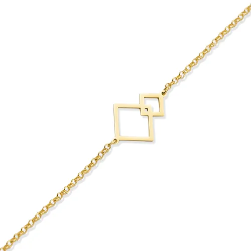 Intertwined Square 925 Silver Charm Bracelet Intertwined Square 925 Silver Charm Bracelet
