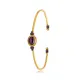 Amethyst Stone Oval 22K Gold Plated 925 Silver Vintage Bangle | 925 Sterling Silver Wholesale | Sade Silver Amethyst Stone Oval 22K Gold Plated 925 Silver Vintage Bangle - Sade 925 Silver Jewelry