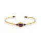 Amethyst Stone Oval 22K Gold Plated 925 Silver Vintage Bangle | 925 Sterling Silver Wholesale | Sade Silver Amethyst Stone Oval 22K Gold Plated 925 Silver Vintage Bangle - Sade 925 Silver Jewelry
