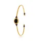 Onyx Stone Oval 22K Gold Plated 925 Silver Vintage Bangle | 925 Sterling Silver Wholesale | Sade Silver Onyx Stone Oval 22K Gold Plated 925 Silver Vintage Bangle - Sade 925 Silver Jewelry