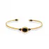 Onyx Stone Oval 22K Gold Plated 925 Silver Vintage Bangle
