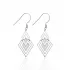 Geometric Diamond 925 Silver Hook Earrings