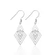 Geometric Diamond 925 Silver Hook Earrings | 925 Sterling Silver Wholesale | Sade Silver Geometric Diamond 925 Silver Hook Earrings - Sade 925 Silver Jewelry