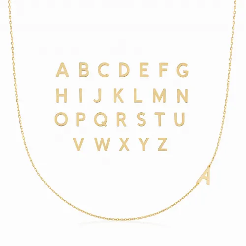 Plain Alphabet  Letter 30 Forse Chain Wholesale Silver Necklace